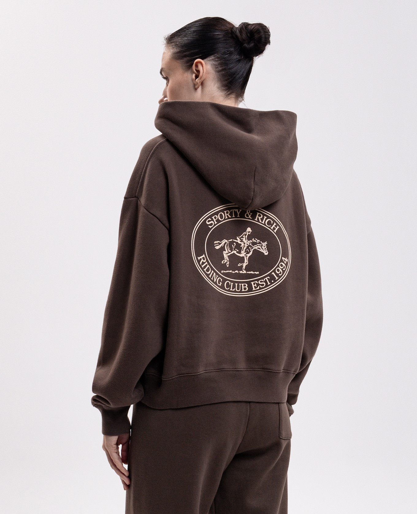 Elaine Riding Club Brown Hoodie Sporty & Rich 4