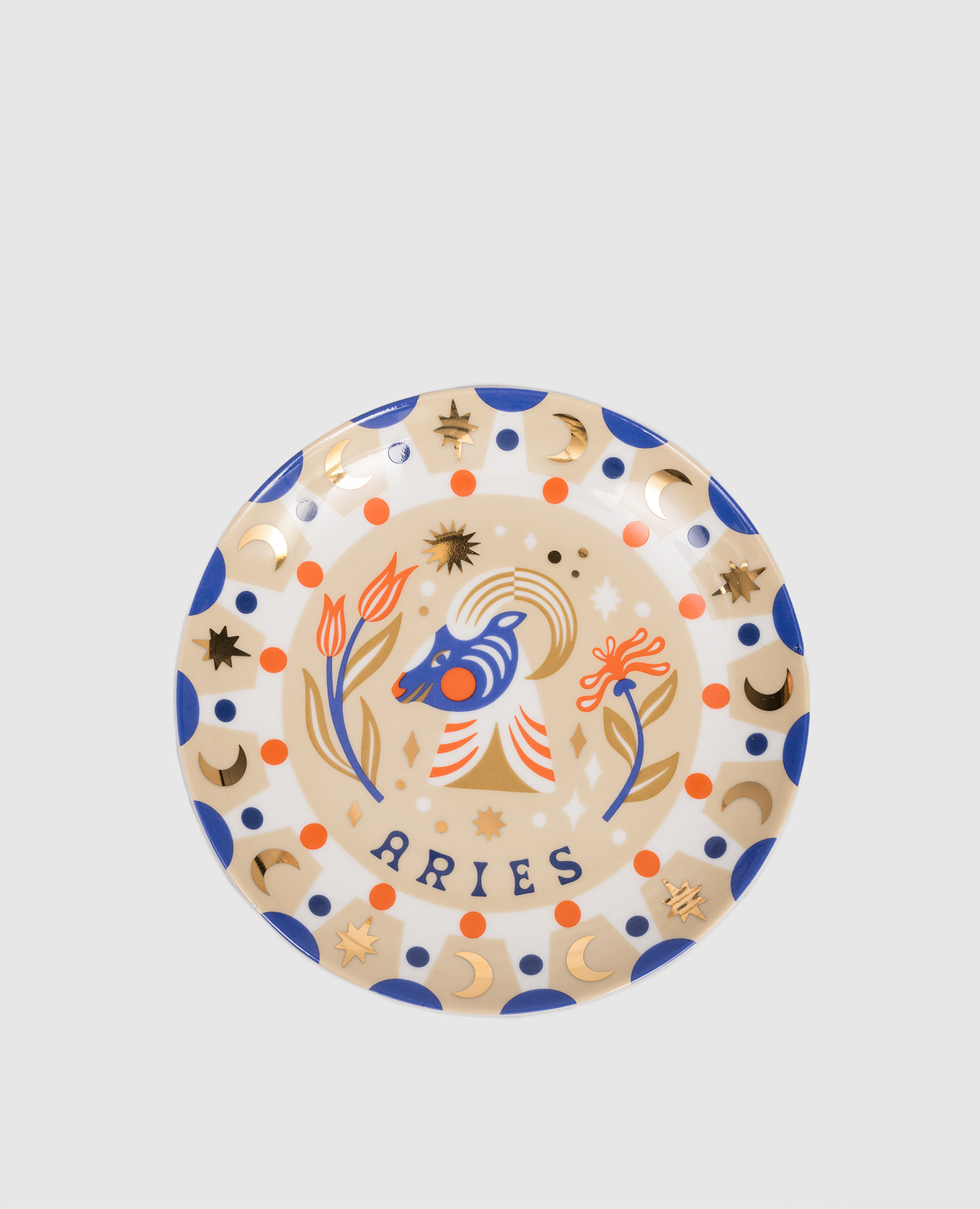 

Beige porcelain appetizer plate Aries Bitossi Home