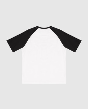 Balmain Children's white T-shirt with contrasting logo BZ8H81Z36721214