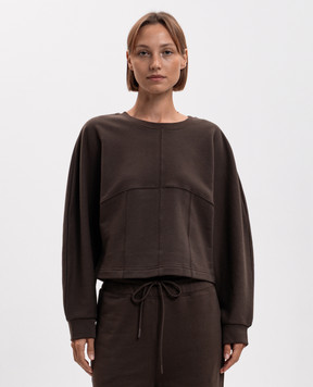 Twinset Brown sweatshirt with accent stitching 262TP272A