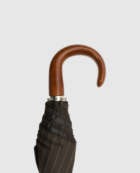 Pasotti Brown striped folding umbrella OMITUO64SRASO10842