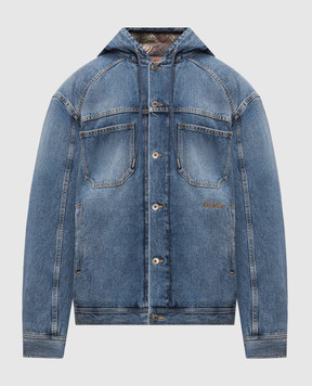 Off-White Blue denim jacket with a worn effect 44MYE09SF26D002