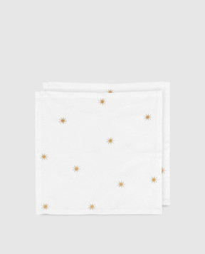 Pip Studio Set of white serving napkins Stars 51067038