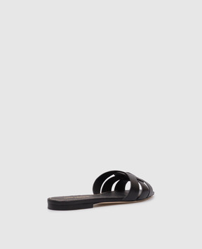 Saint Laurent TRIBUTE black leather flip-flops 571952BDA00