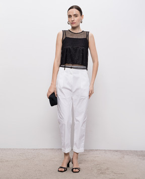 Peserico Black openwork top with sequins E08295F00440
