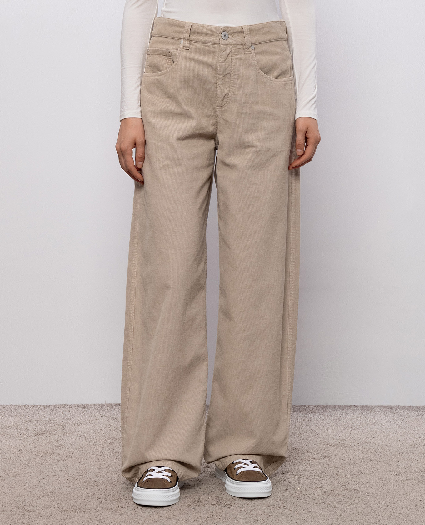 

Beige corduroy pants with linen Brunello Cucinelli