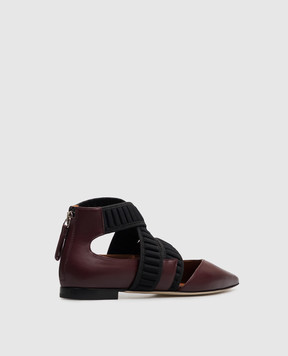 Benedetta Boroli Cadorna burgundy leather ballet flats CADORNA