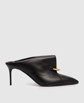 Balmain Black leather mules Piercing GN1UR192LNAP