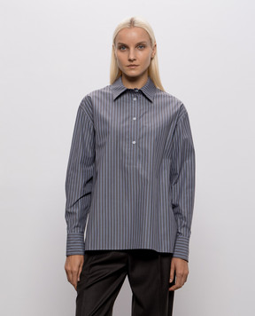 Loulou de Saison COLTON gray striped shirt blouse COLTON