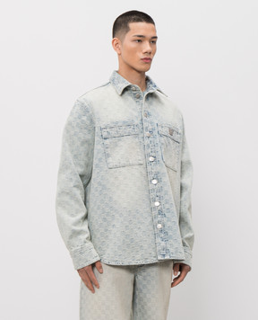 Misbhv Blue denim shirt with monogram pattern 250M400