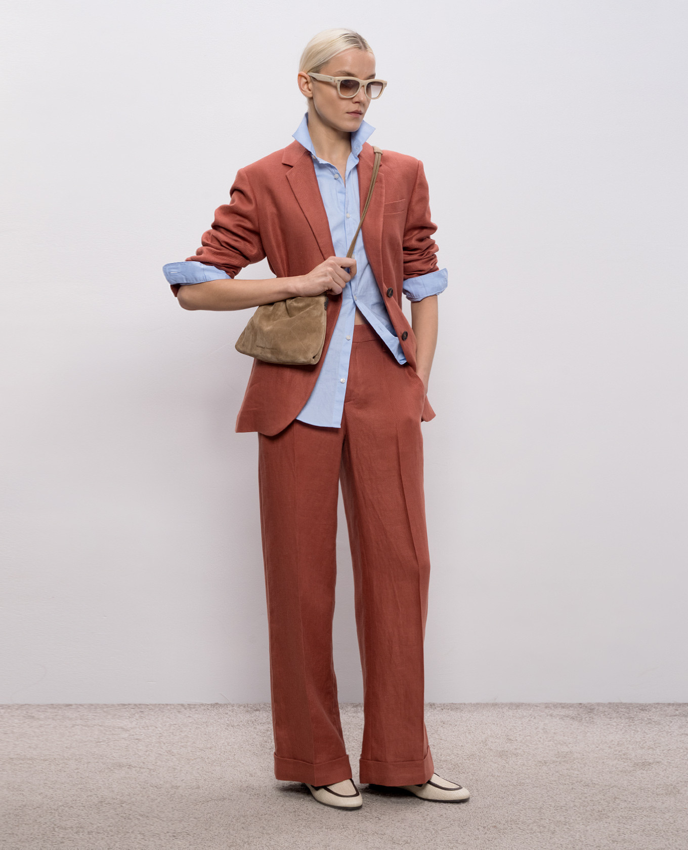 Orange linen jacket with chain Brunello Cucinelli 2