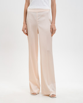 Twinset Beige flared pants with logo 261TP2421
