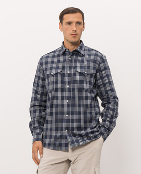Brunello Cucinelli Blue checkered shirt MY6553059