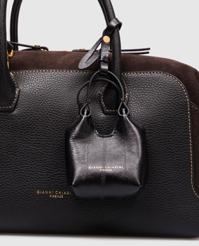 Gianni Chiarini Black leather bag keychain BSMDUA06EEL