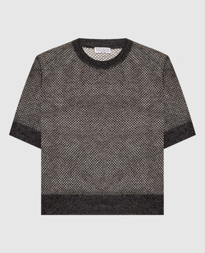 Brunello Cucinelli Gray wool top with lurex MGG270500P