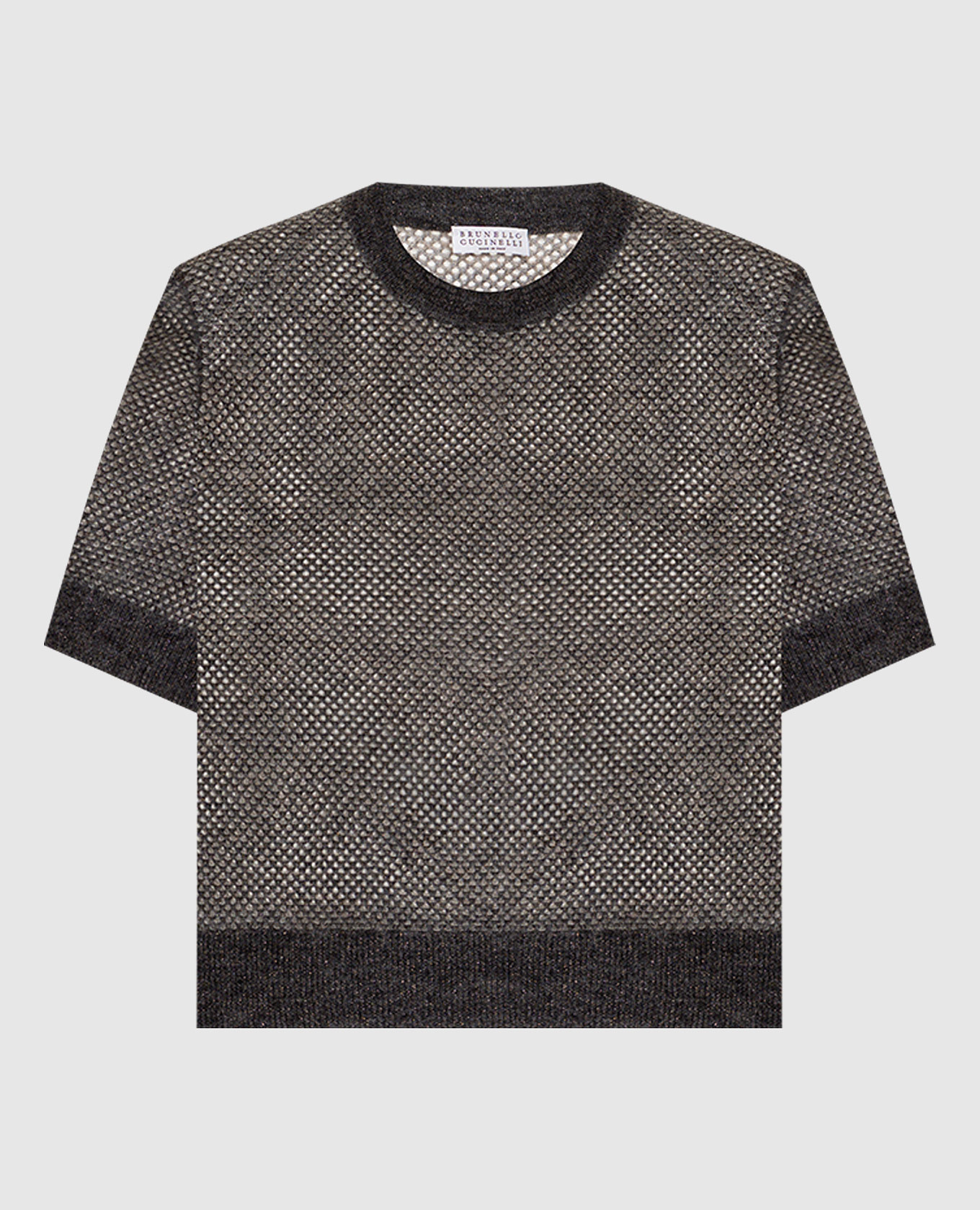 Gray wool top with lurex