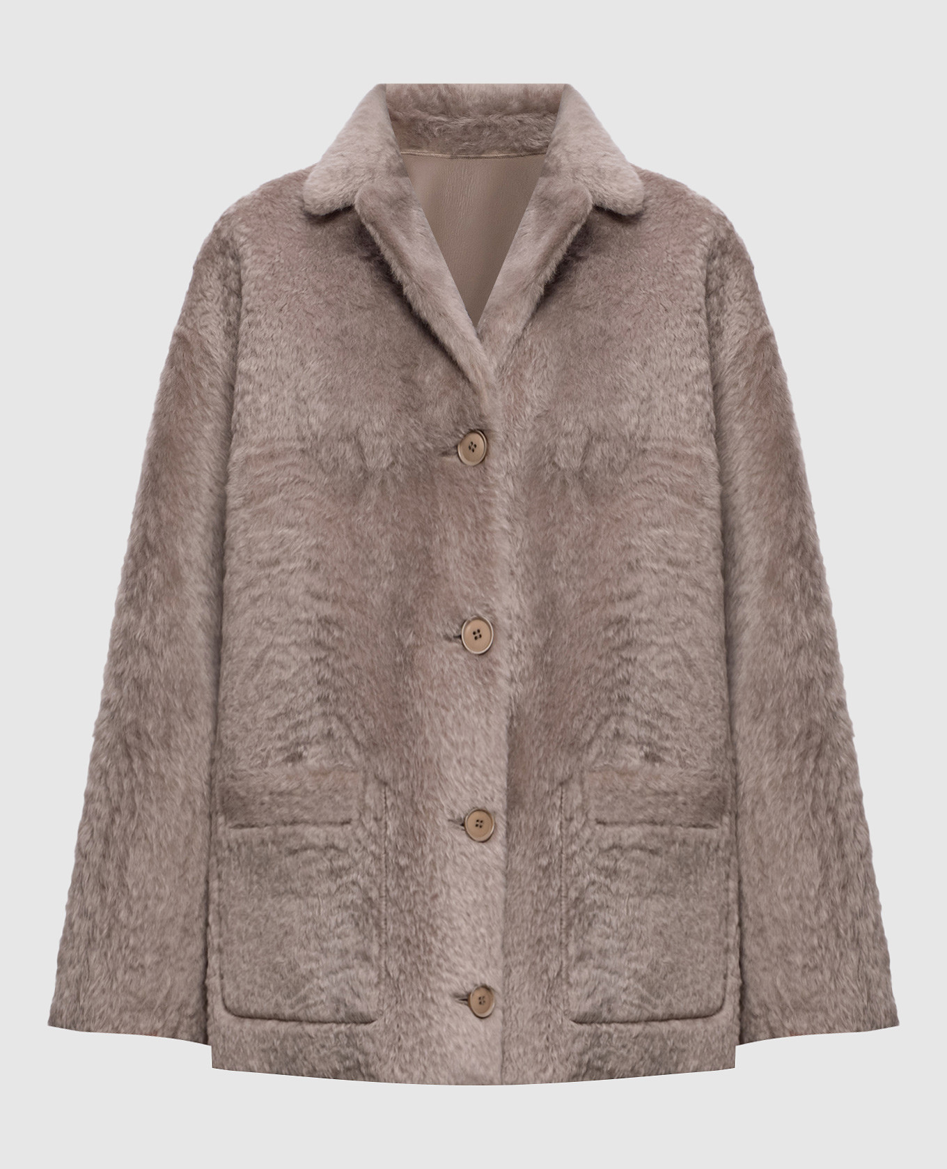 Beige reversible sheepskin coat Dominic