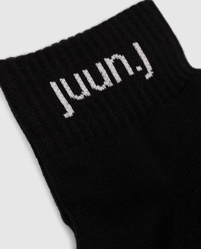 Juun.j Black socks with logo pattern JC63KTP525
