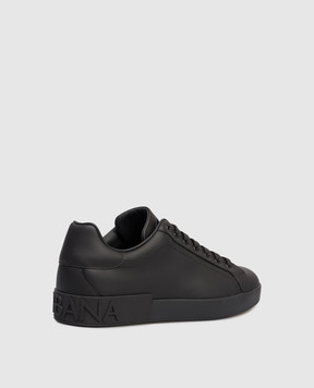 Dolce&Gabbana Black leather sneakers with logo CS1772A1065