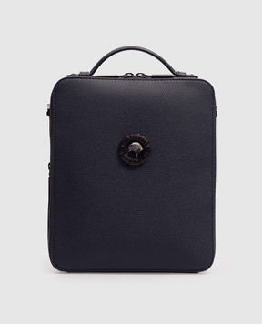 Stefano Ricci Blue leather bag with textured emblem ND218GTUMR