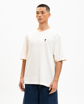 Ami Paris Beige T-shirt Place des Victoires UTS387726m