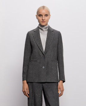 Peserico Gray corduroy jacket with lurex A01202Z05219