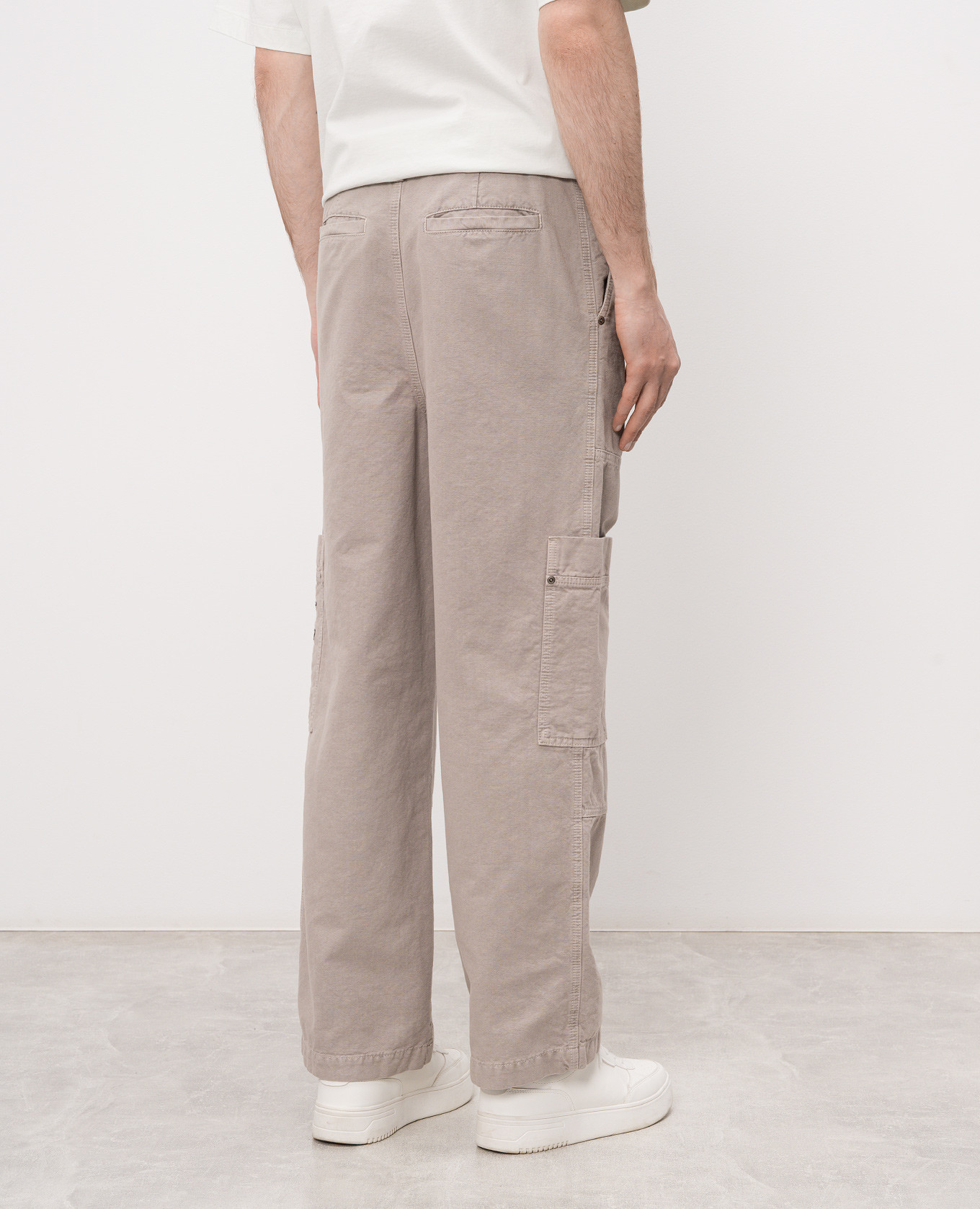 Grey cargo pants with logo embroidery Off-White 4