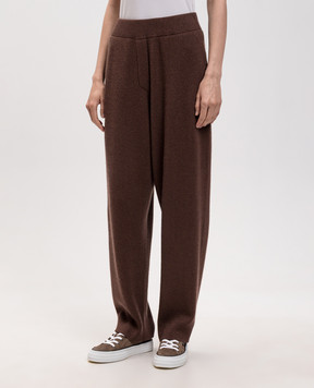 Brunello Cucinelli Brown cashmere lurex sweatpants M1E224779P
