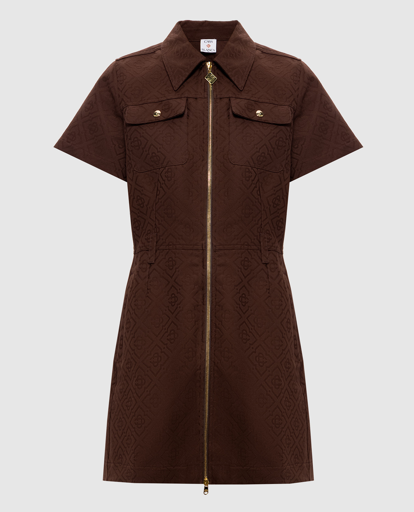 Brown dress with zipper Casablanca
