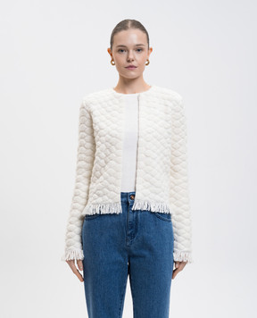 Gabriela Hearst Johannes white cashmere and silk cardigan 1259943A001