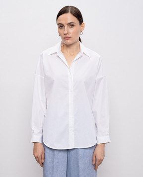 Peserico White shirt with a monil chain S0651601979