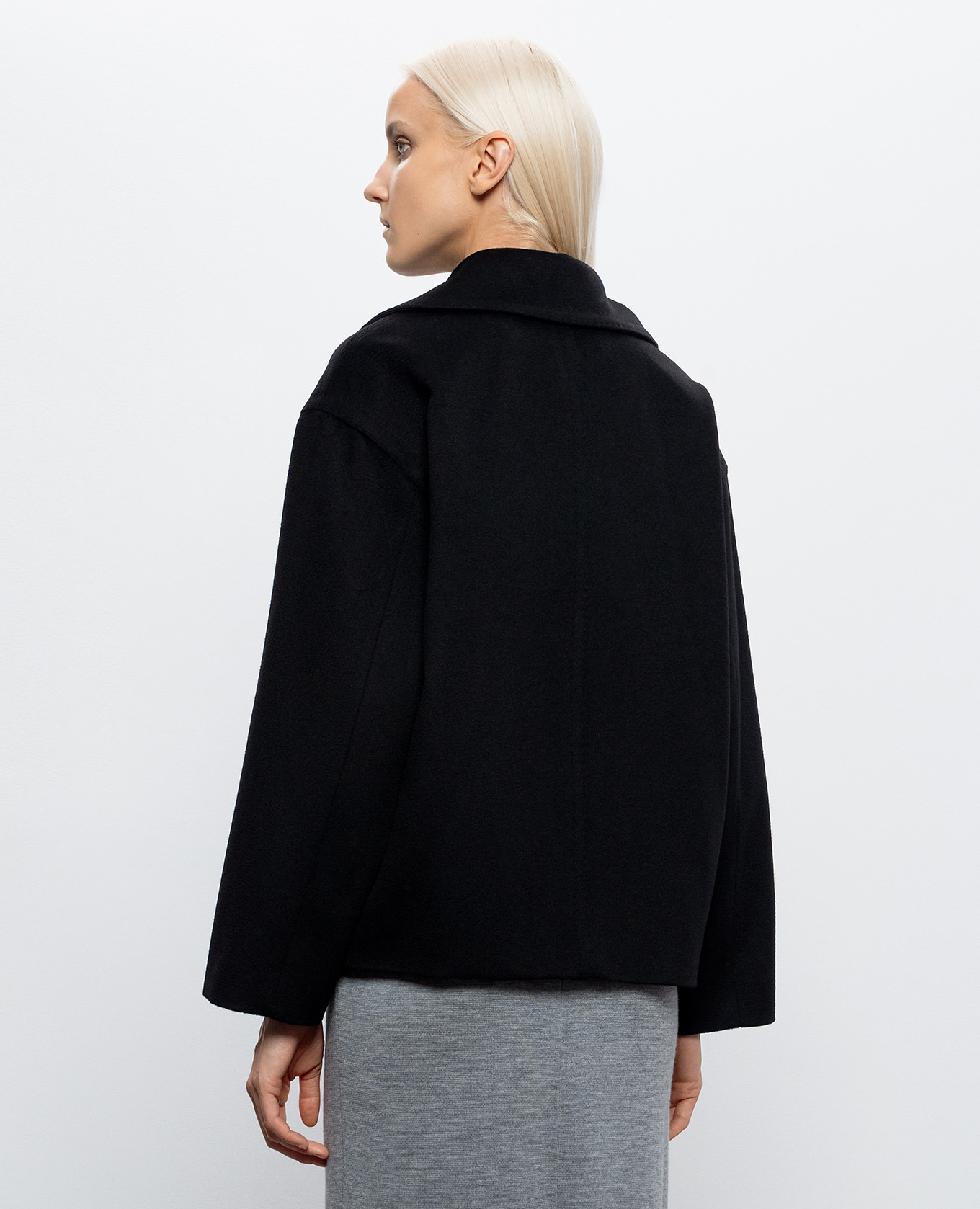 Black double-breasted coat TSNOB made of wool Max Mara 4