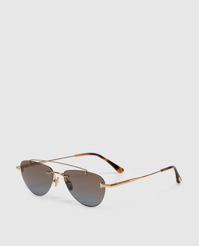 Tom Ford ASTOR gold sunglasses with logo FT1356