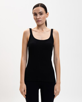 Dolce&Gabbana Black ribbed top F8U09TFU7AV