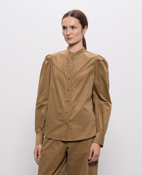 Twinset Brown velvet shirt 262AQ2040