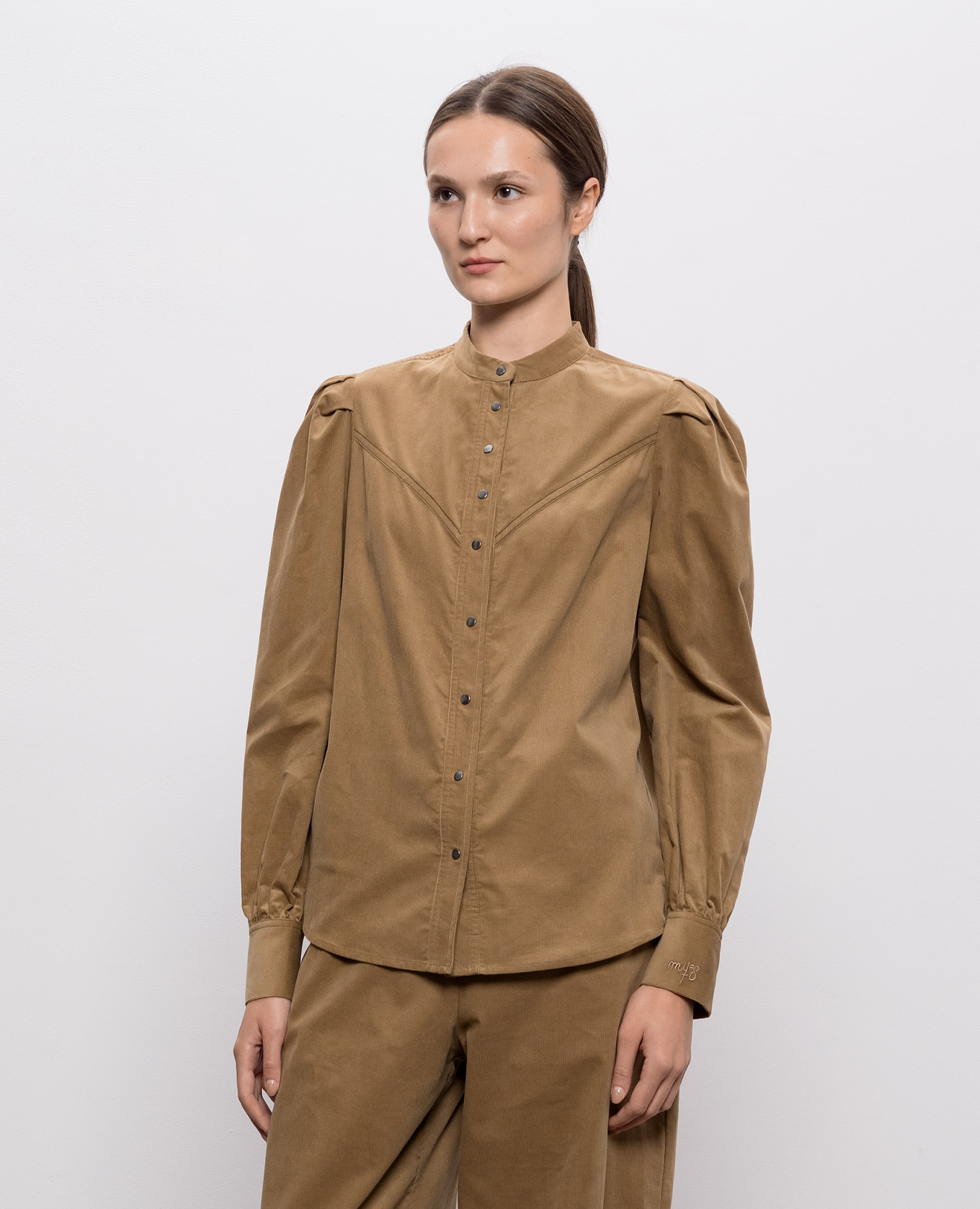 Brown velvet shirt Twinset 3
