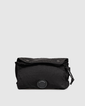 C.P. Company Black waist bag with logo patch MAC117A005269G