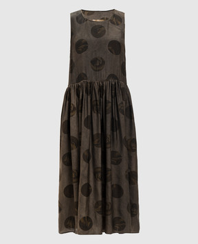 UMA WANG Brown Adral dress with polka dots UP5006