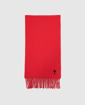 Ami Paris Red wool scarf USF677AW0047m