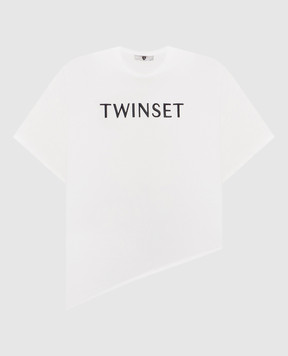 Twinset White T-shirt with logo embroidery 262LI2HLL