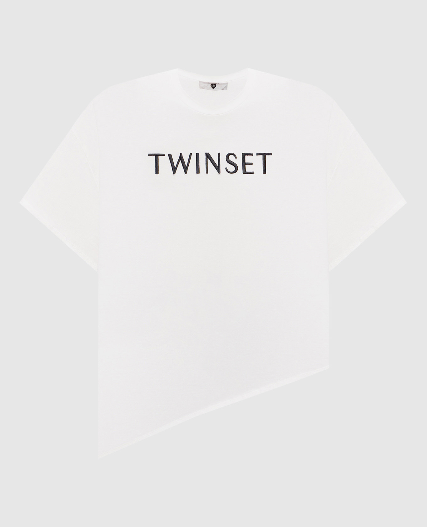White T-shirt with logo embroidery