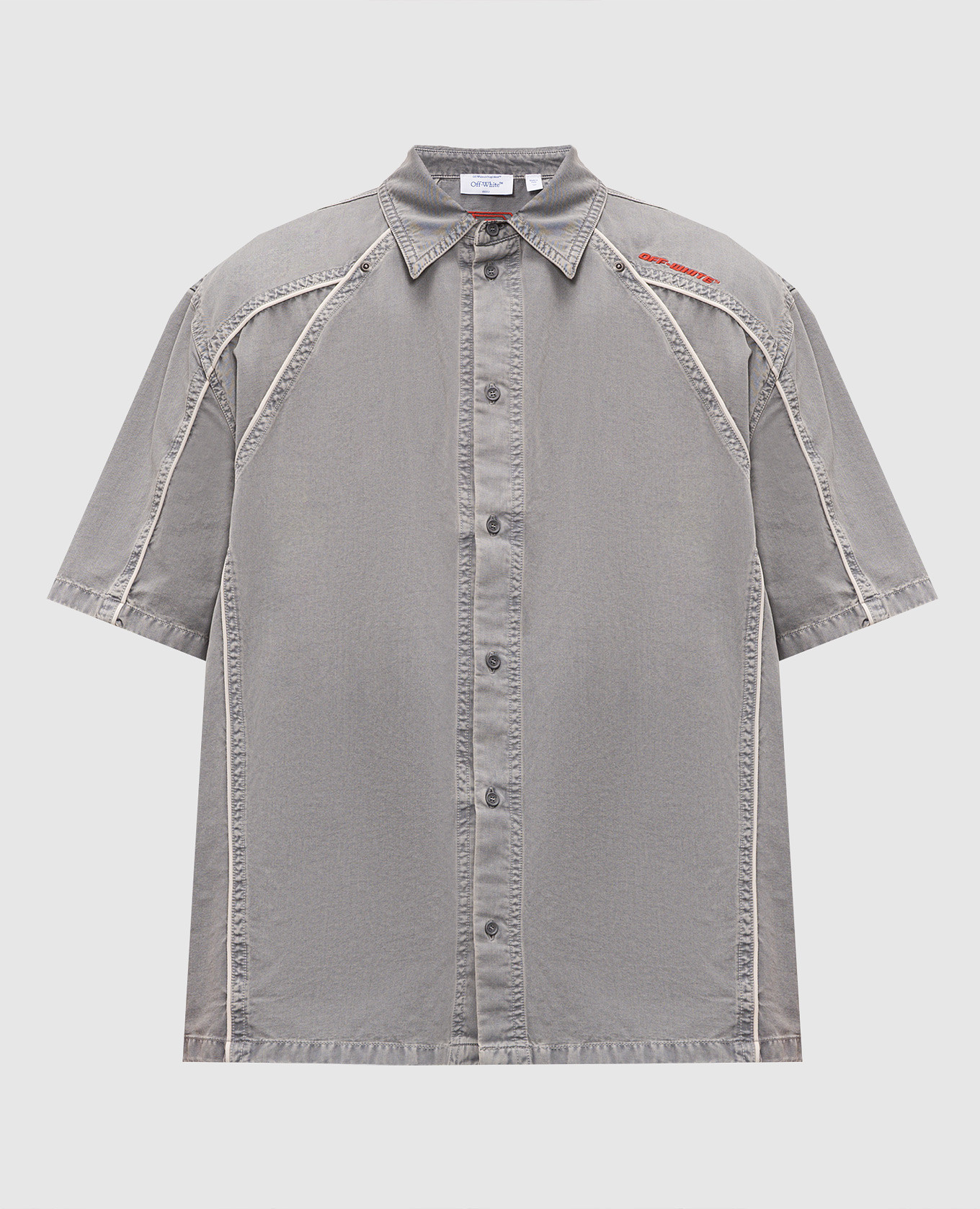 Chemise grise avec logo brodé