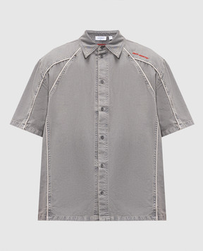 Off-White Gray shirt with logo embroidery 44XGG01IS26F001