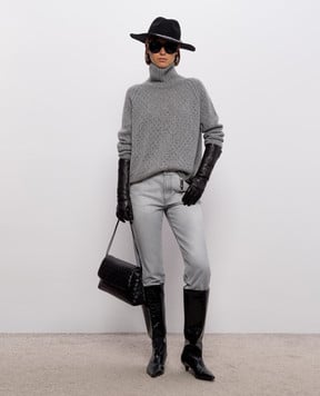 Ermanno Scervino Grey jeans with logo patch D497P301CBGFV