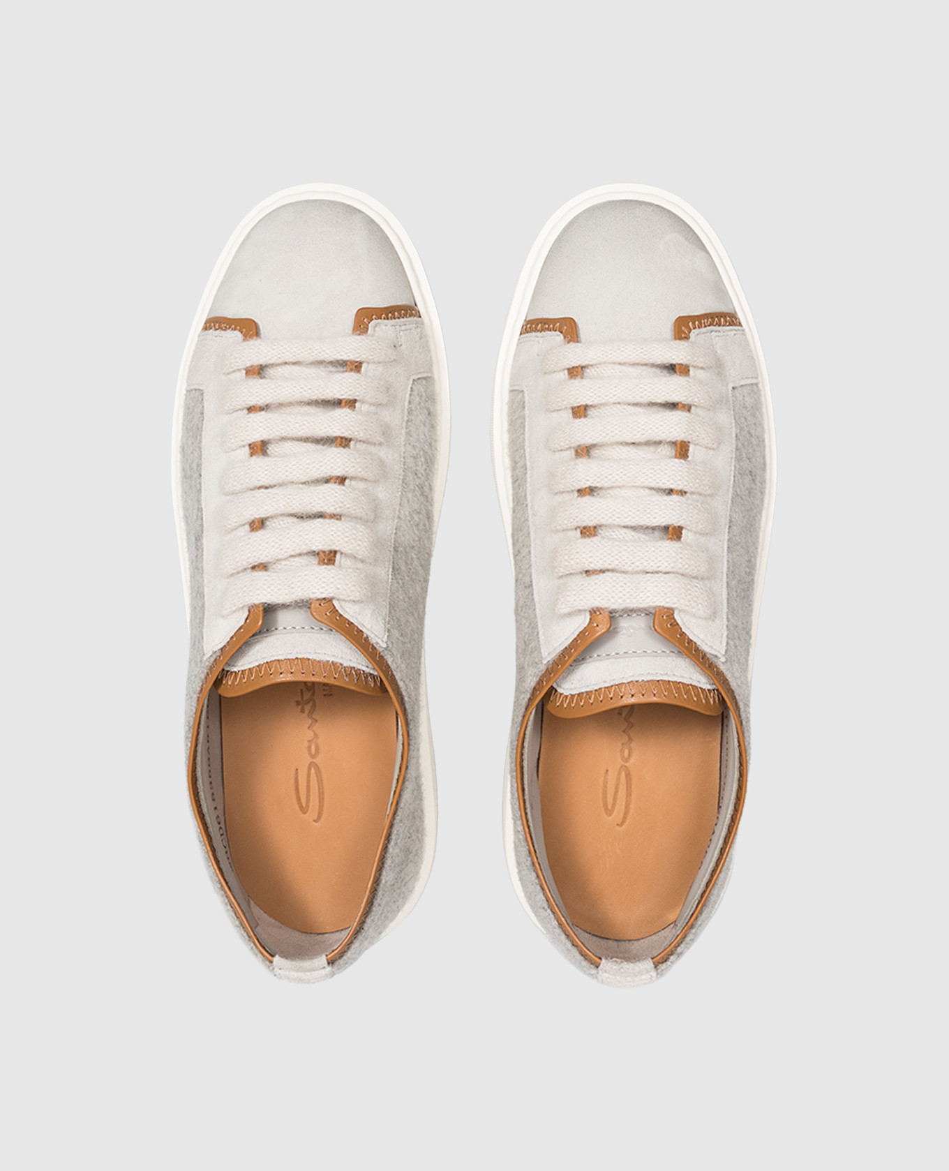 Gray combination sneakers Santoni 4