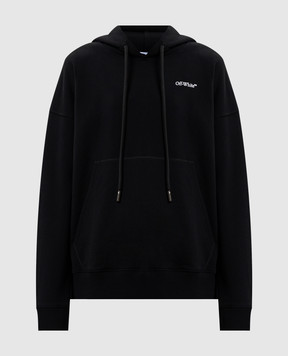 Off-White Black hoodie with logo print 2BB06DS26FLE001