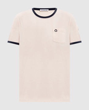 Moncler Beige T-shirt with logo patch L10938C0001989AUO