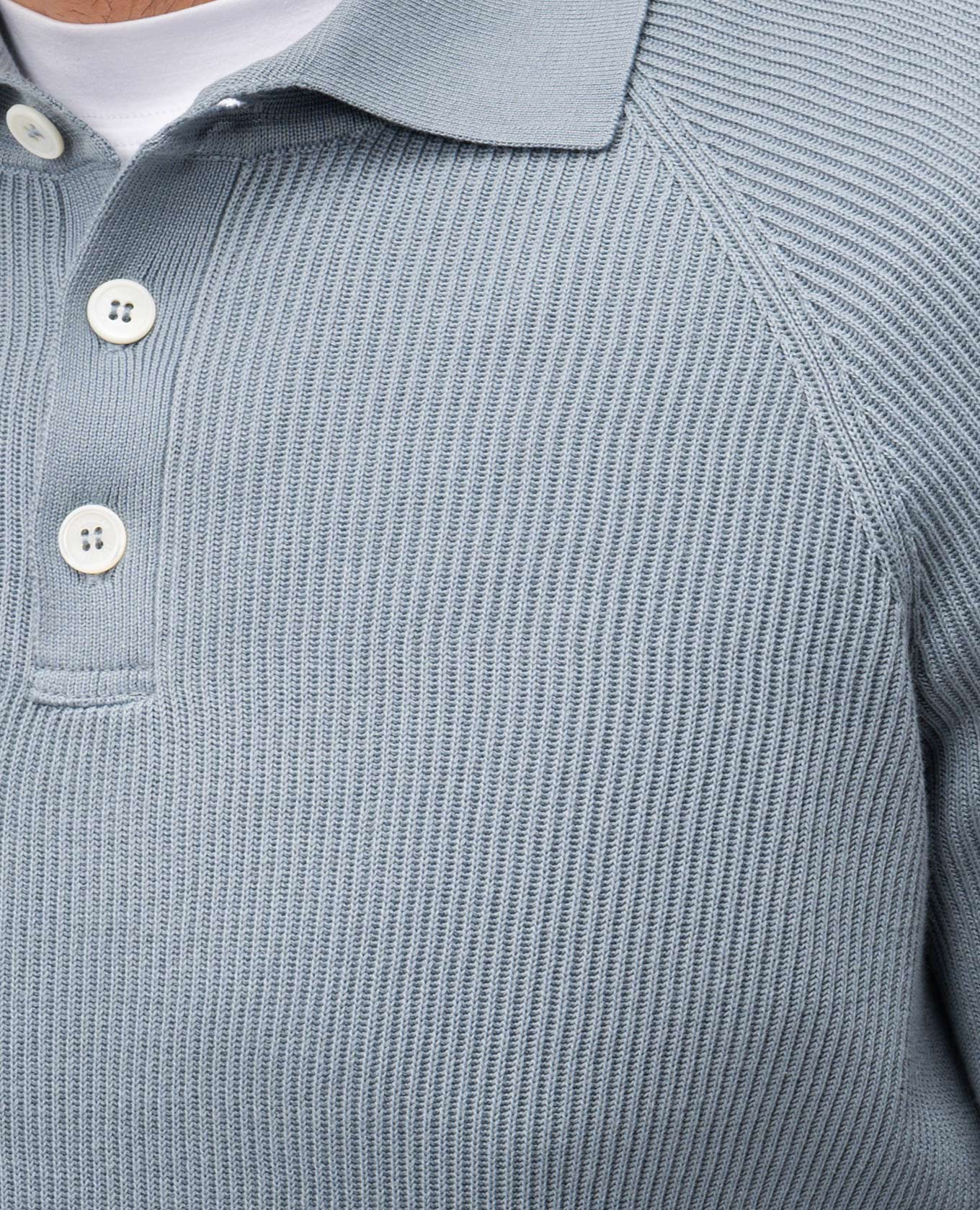 

Blue ribbed polo shirt Brunello Cucinelli, Light blue