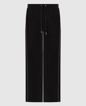 Dolce&Gabbana Black terrycloth sweatpants with logo GP1Q9ZHU7XG
