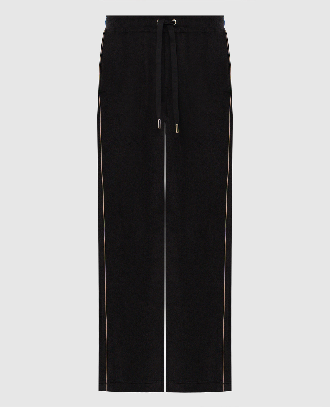 Black terrycloth sweatpants with logo
